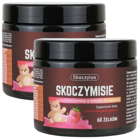 SKOCZYMISIE Multiwitamina żelki truskawkowe bez cukru 60 żelków Skoczylas