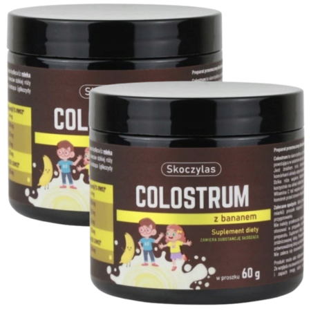 Skoczylas Colostrum z bananem 60 g IgG 30% suplement odporność dzieci i dorośli