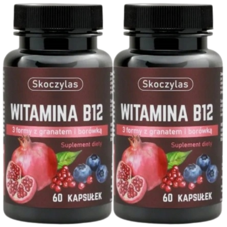 Skoczylas Witamina B12 3 Formy z Granatem i Borówką – zestaw 2 × 60 kapsułek