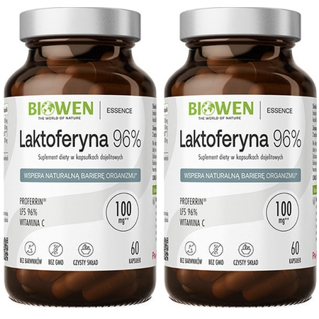 Zestaw 2x Biowen Laktoferyna 96% 100 mg – 2 opakowania po 60 kapsułek DR