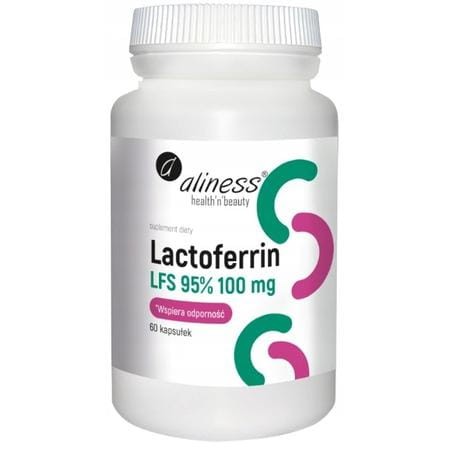 Lactoferrin LFS 95% 100 mg Aliness – suplement diety z bioaktywną laktoferyną i witaminą C – wsparcie odporności i równowagi żelaza