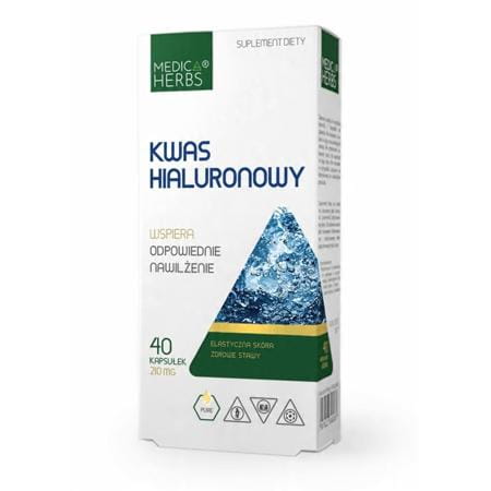 Kwas Hialuronowy 210 mg 40 kapsułek Medica Herbs – suplement diety na skórę i stawy