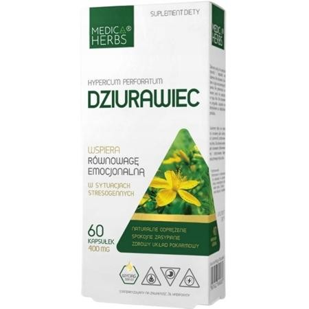 Dziurawiec 400 mg Medica Herbs – suplement diety w kapsułkach
