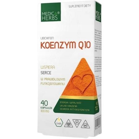 Koenzym Q10 Ubichinon Medica Herbs – wsparcie serca i energii – 40 kapsułek