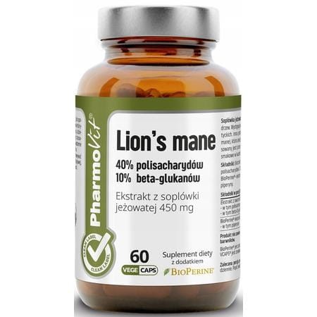 Pharmovit Soplówka Jeżowata Lion’s Mane – kapsułki VEGE 60 sztuk