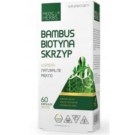 Bambus Biotyna Skrzyp Medica Herbs – zdrowe włosy skóra paznokcie – 60 kapsułek